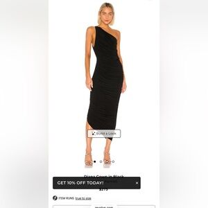 Norma Kamali black one shoulder dress. One size